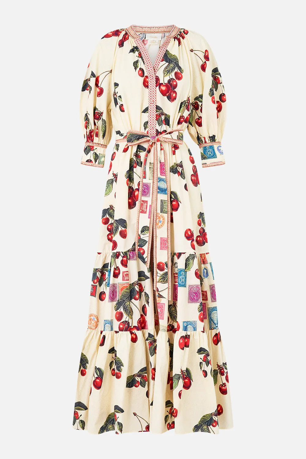 TIERED SHIRT DRESS WITH SHORT SLEEVE NOTES FROM THE ROAD sold by Camilla product image thumbnail 2