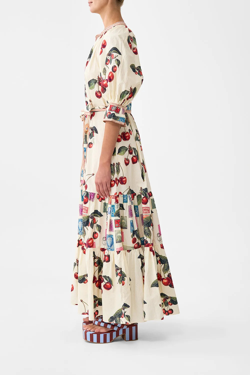 TIERED SHIRT DRESS WITH SHORT SLEEVE NOTES FROM THE ROAD sold by Camilla product image thumbnail 4