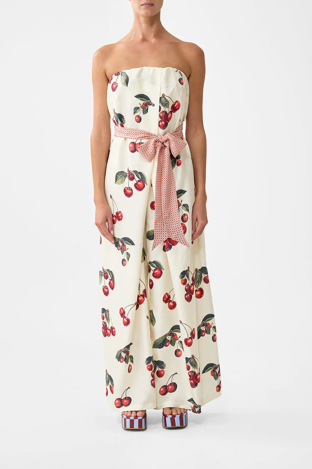 FRONT PLEAT STRAPLESS JUMPSUIT NOTES FROM THE ROAD sold by Camilla