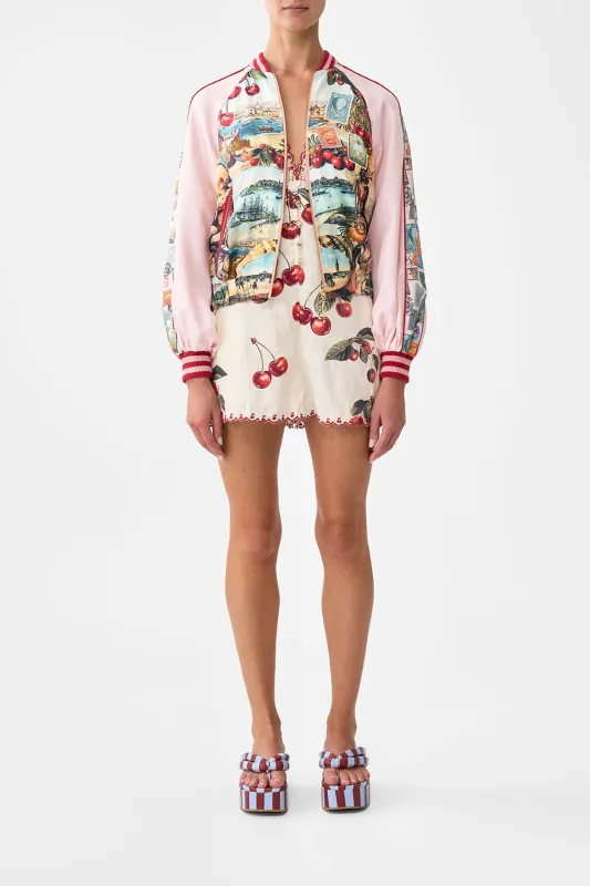 PANELLED SLEEVE BLOUSON BOMBER NOTES FROM THE ROAD made by Camilla