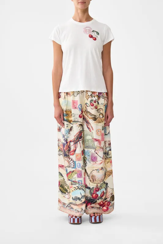 SLIM FIT ROUND NECK T-SHIRT NOTES FROM THE ROAD sold by Camilla