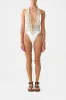 PLUNGE HALTER ONE PIECE WITH PLEATED WAIST TRIM OTTOMAN DYNASTY sold by Camilla