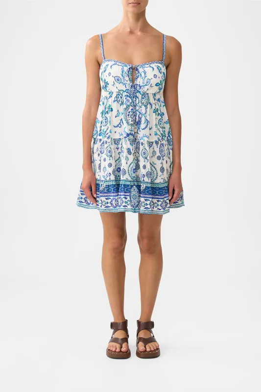 GATHERED BUST TIERED MINI DRESS ISNIK LULLABY sold by Camilla