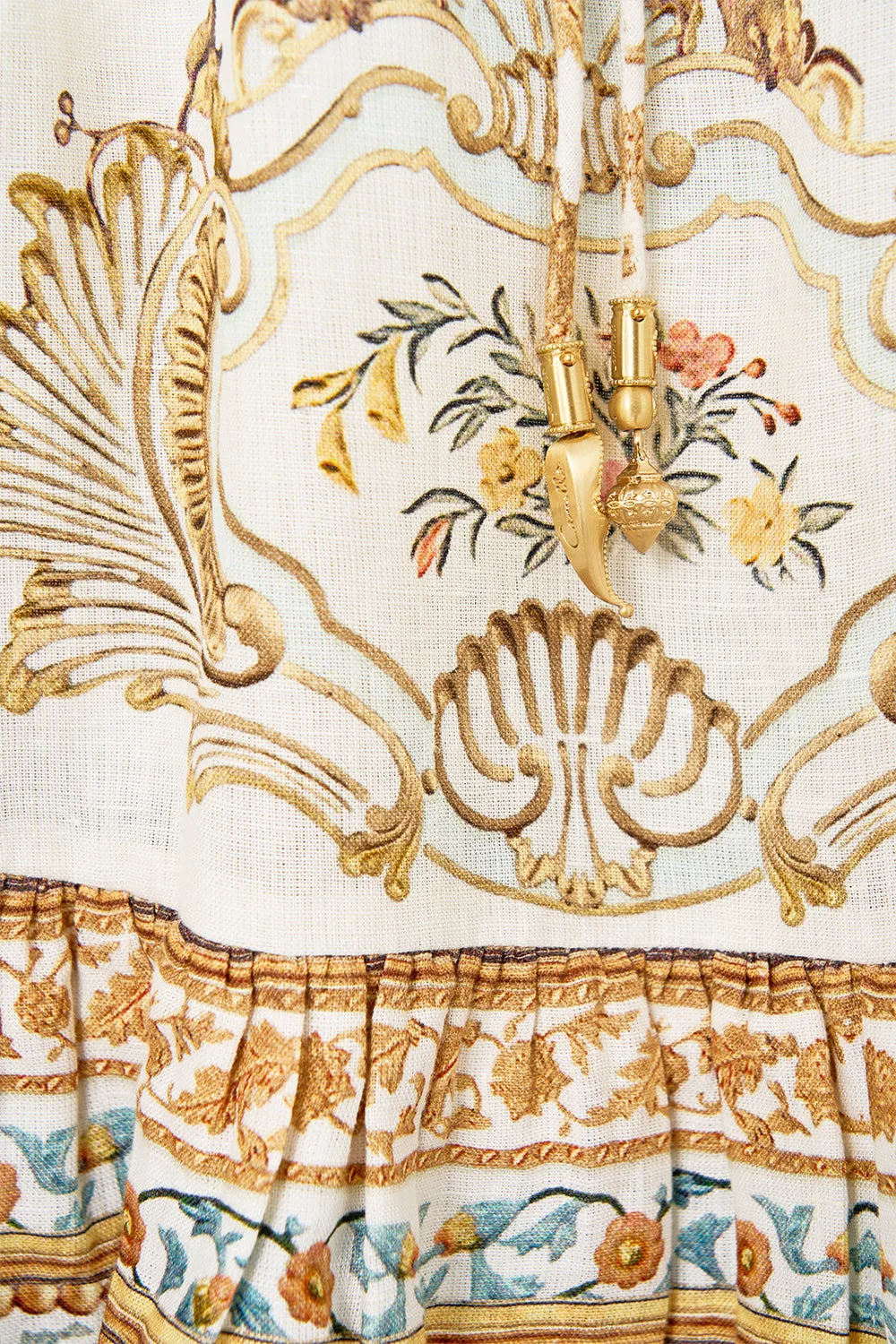 SHORT V NECK EMBROIDERED DRESS OTTOMAN DYNASTY sold by Camilla product image thumbnail 3