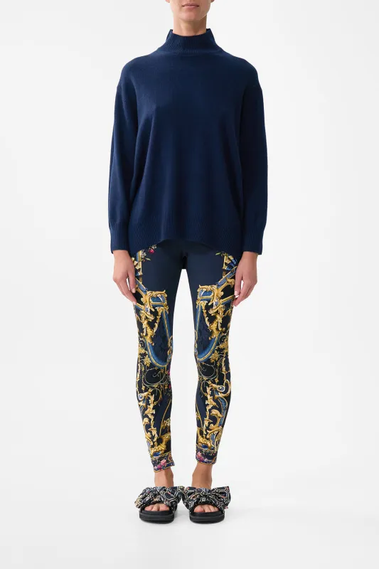 SILK BACK TURTLE NECK KNIT ORNATE ON A PLATE made by Camilla