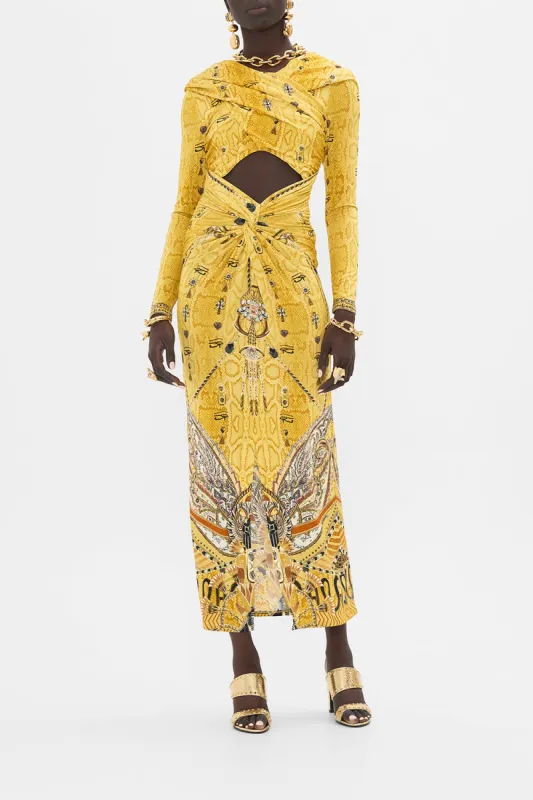 TWIST FRONT JERSEY HOODED DRESS VALLEY OF THE KINGS sold by Camilla