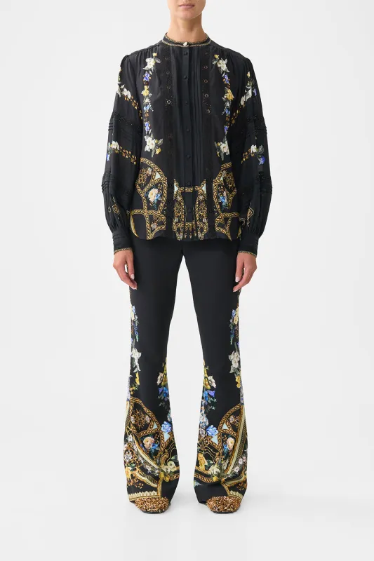 BLOUSON SLEEVE BLOUSE WITH YOKE OTTOMAN ELEGANCE sold by Camilla