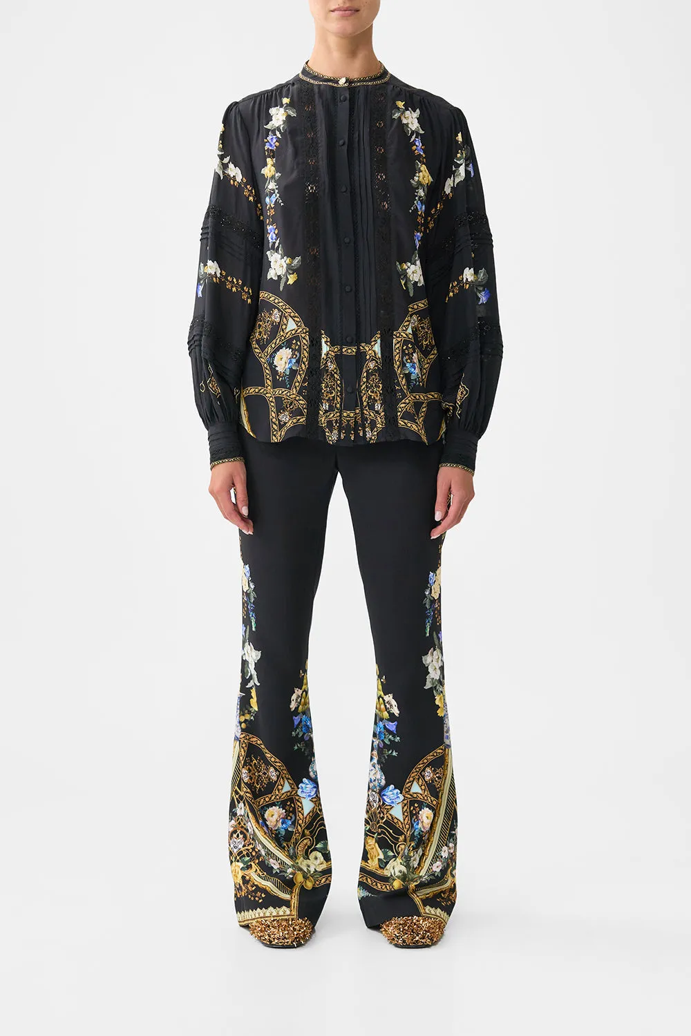 BLOUSON SLEEVE BLOUSE WITH YOKE OTTOMAN ELEGANCE sold by Camilla