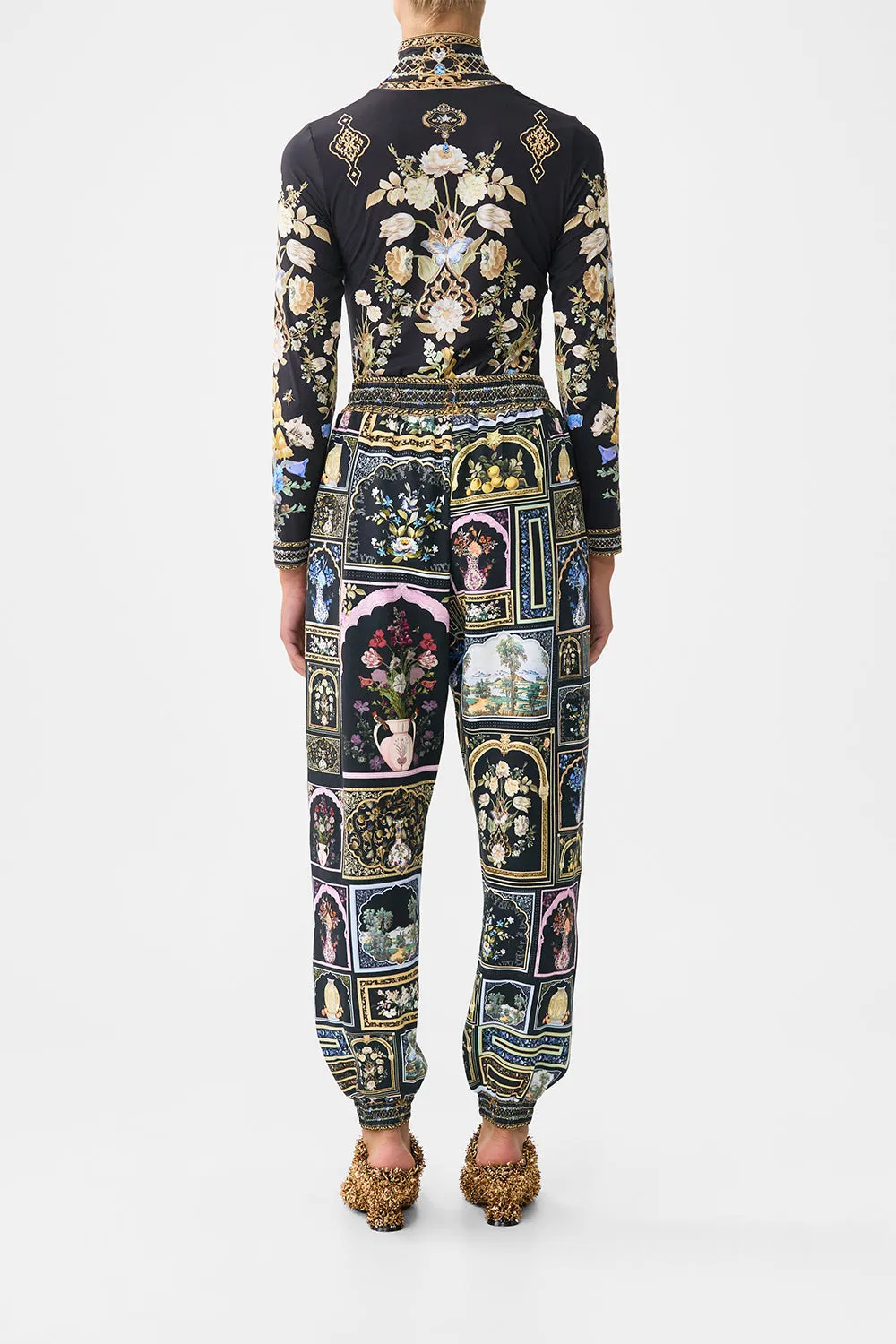 JERSEY TRACK PANT WITH SILK DETAILS OTTOMAN ELEGANCE sold by Camilla product image thumbnail 2