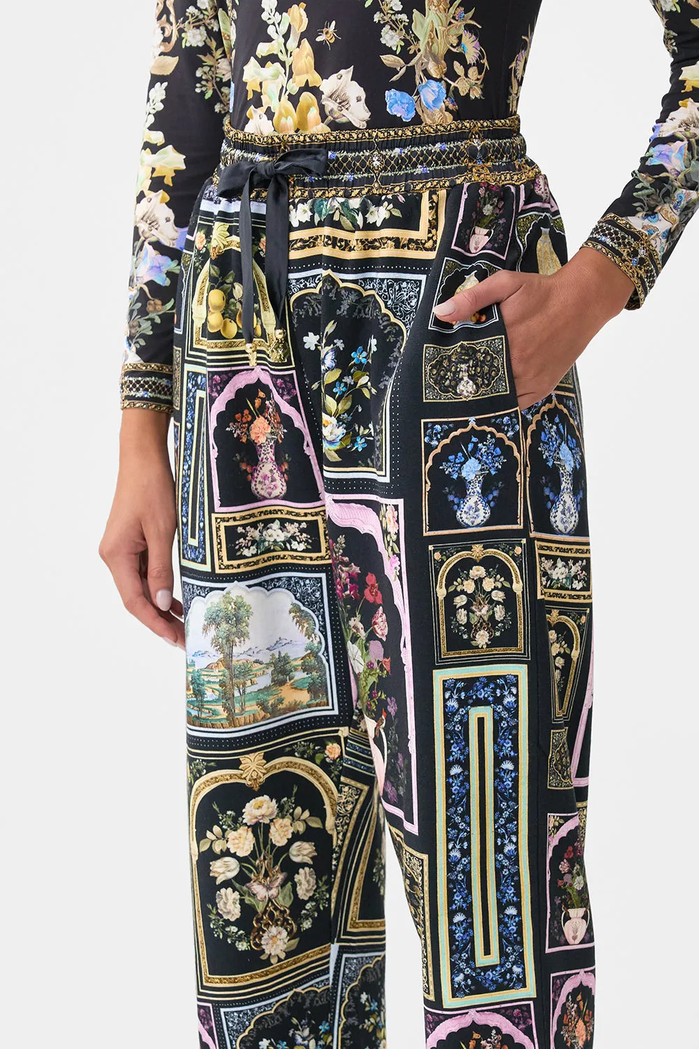 JERSEY TRACK PANT WITH SILK DETAILS OTTOMAN ELEGANCE sold by Camilla product image thumbnail 5