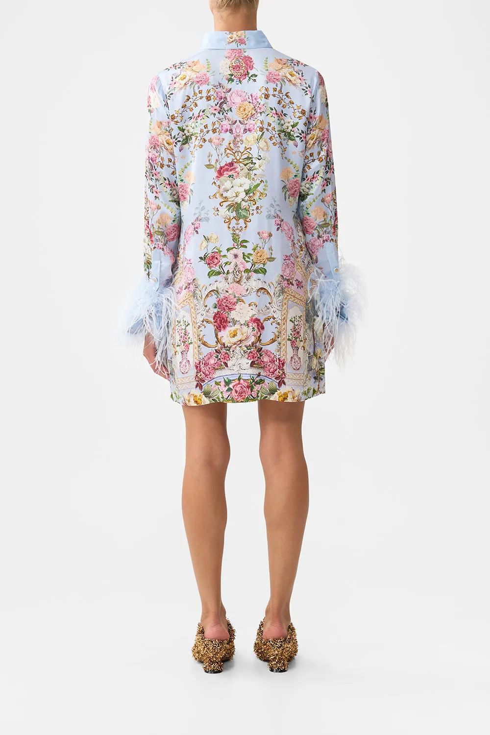 MINI SHIRT DRESS WITH FEATHERS TILED IN TIME sold by Camilla product image thumbnail 2