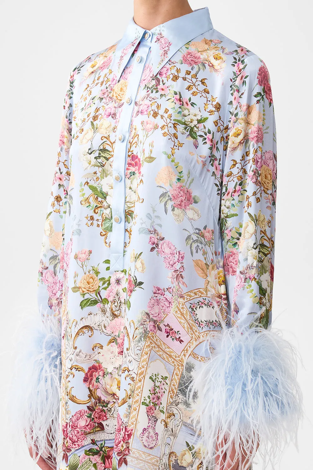 MINI SHIRT DRESS WITH FEATHERS TILED IN TIME sold by Camilla product image thumbnail 5