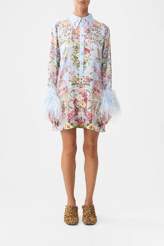 MINI SHIRT DRESS WITH FEATHERS TILED IN TIME sold by Camilla