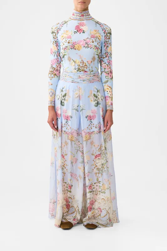 WAISTED WIDE LEG PANT TILED IN TIME made by Camilla