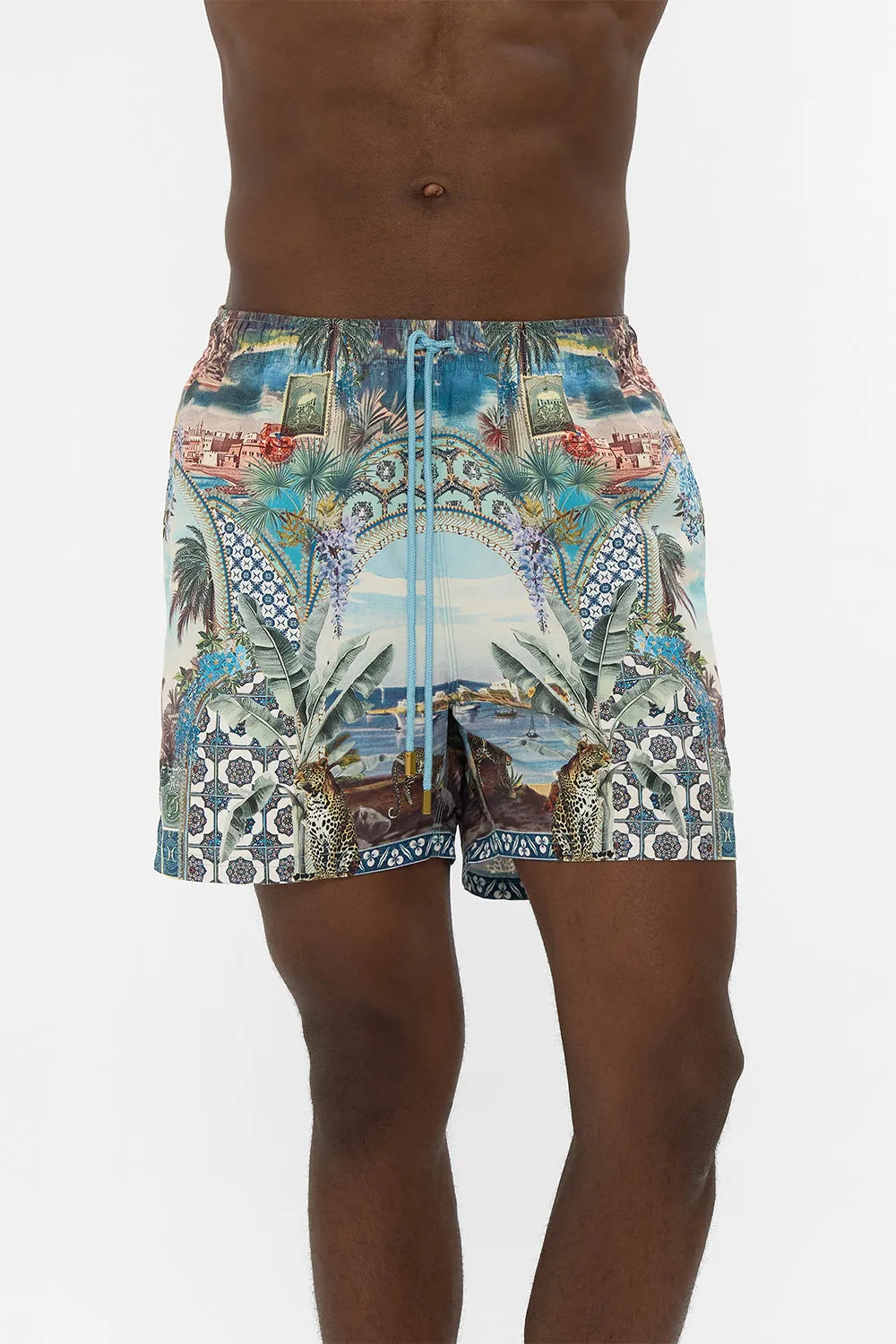 MID LENGTH BOARDSHORT WITH ELASTIC WAIST POSTCARDS & PALM TREES sold by Camilla product image thumbnail 5