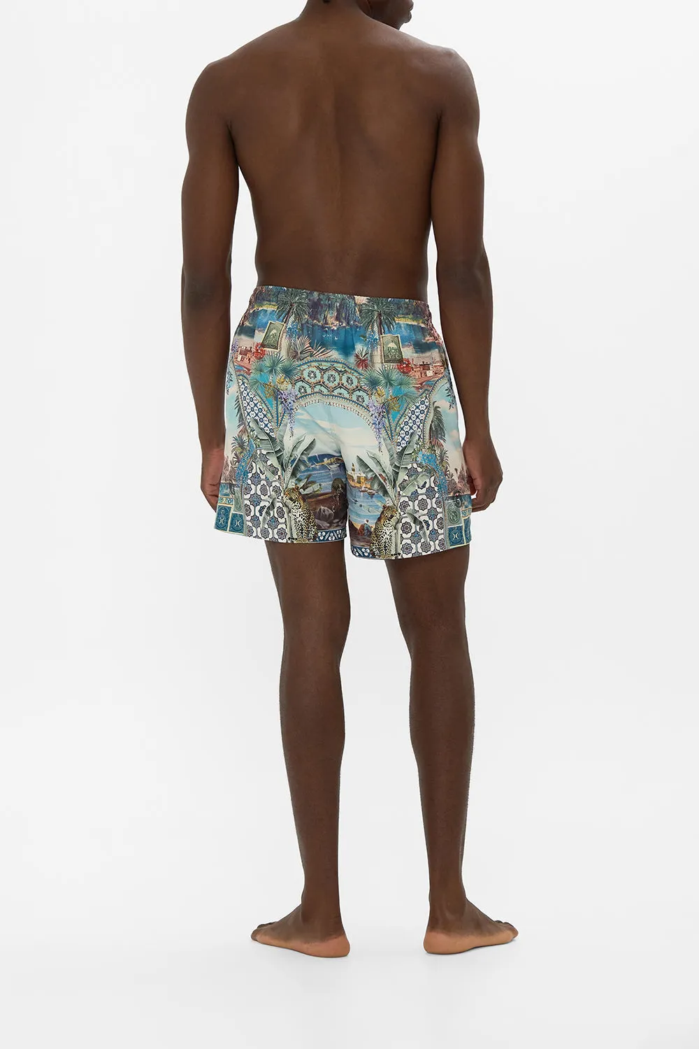 MID LENGTH BOARDSHORT WITH ELASTIC WAIST POSTCARDS & PALM TREES sold by Camilla product image thumbnail 2