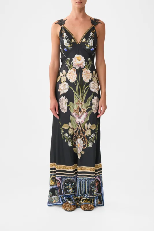 V NECK FULL LENGTH BIAS SLIP DRESS OTTOMAN ELEGANCE sold by Camilla