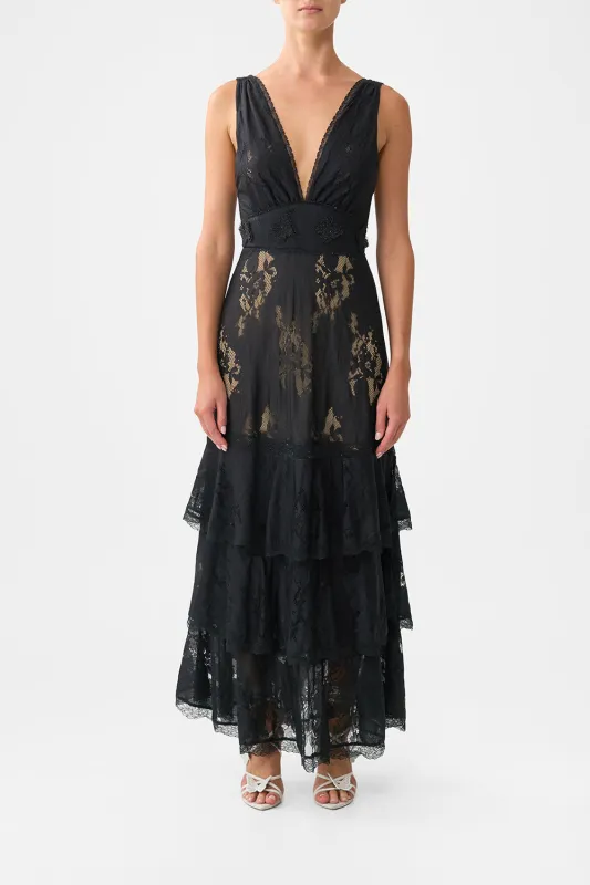 TIERED RUFFLE HEM DRESS OTTOMAN ELEGANCE sold by Camilla