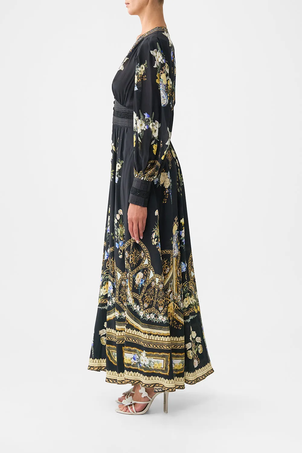 SHAPED WAISTBAND DRESS WITH GATHERED SLEEVES OTTOMAN ELEGANCE sold by Camilla product image thumbnail 4