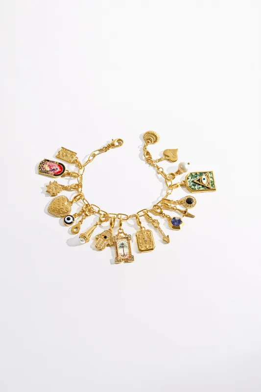 SULTANS, SCRIBES & SHAMANS CHARM BRACELET GOLD sold by Camilla