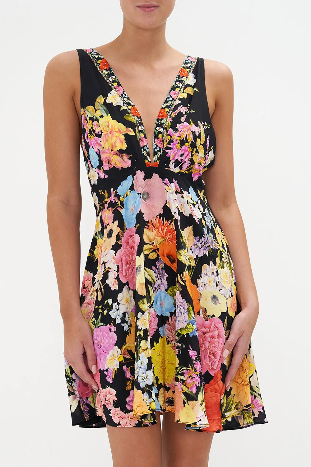 PLUNGE NECK MINI DRESS DIVINE DIVINITY sold by Camilla product image thumbnail 5