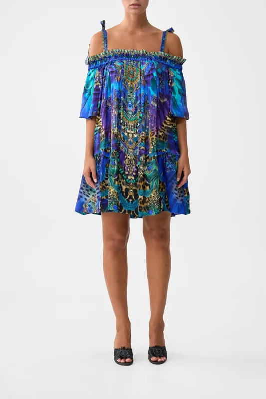 OFF SHOULDER FRILL DRESS WITH STRAPS COSMIC ZOOLOGY sold by Camilla