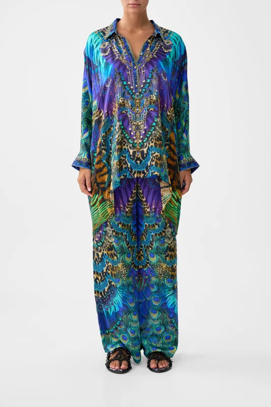 BUTTON UP TOP WITH DRAPED BACK COSMIC ZOOLOGY sold by Camilla