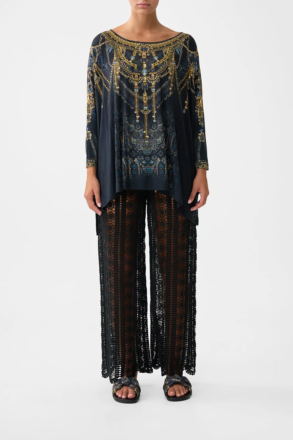 SCOOP NECK SLOUCH TEE SONG OF THE SOLSTICE sold by Camilla