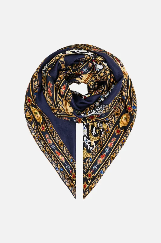 LARGE CRYSTALLED SILK SQUARE SCARF THE IMPERIAL GATE sold by Camilla