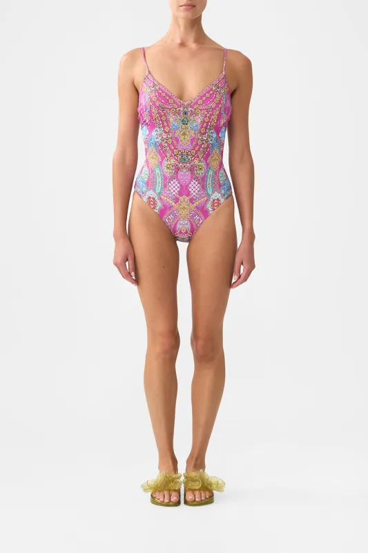 V NECK ONE PIECE WITH LACE UP TIE BACK CONCUBINES, SULTANS & COURTIERS sold by Camilla