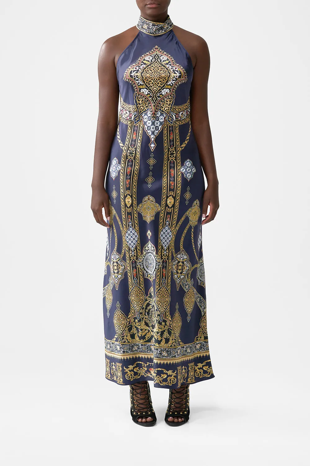 HIGH NECK BIAS DRESS THE IMPERIAL GATE sold by Camilla