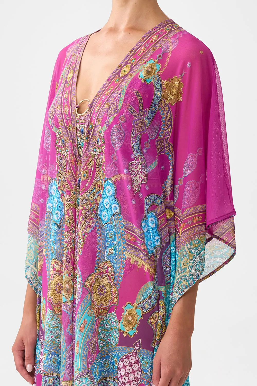 LONG V NECK KAFTAN WITH RING FRONT TRIM CONCUBINES, SULTANS & COURTIERS sold by Camilla product image thumbnail 5