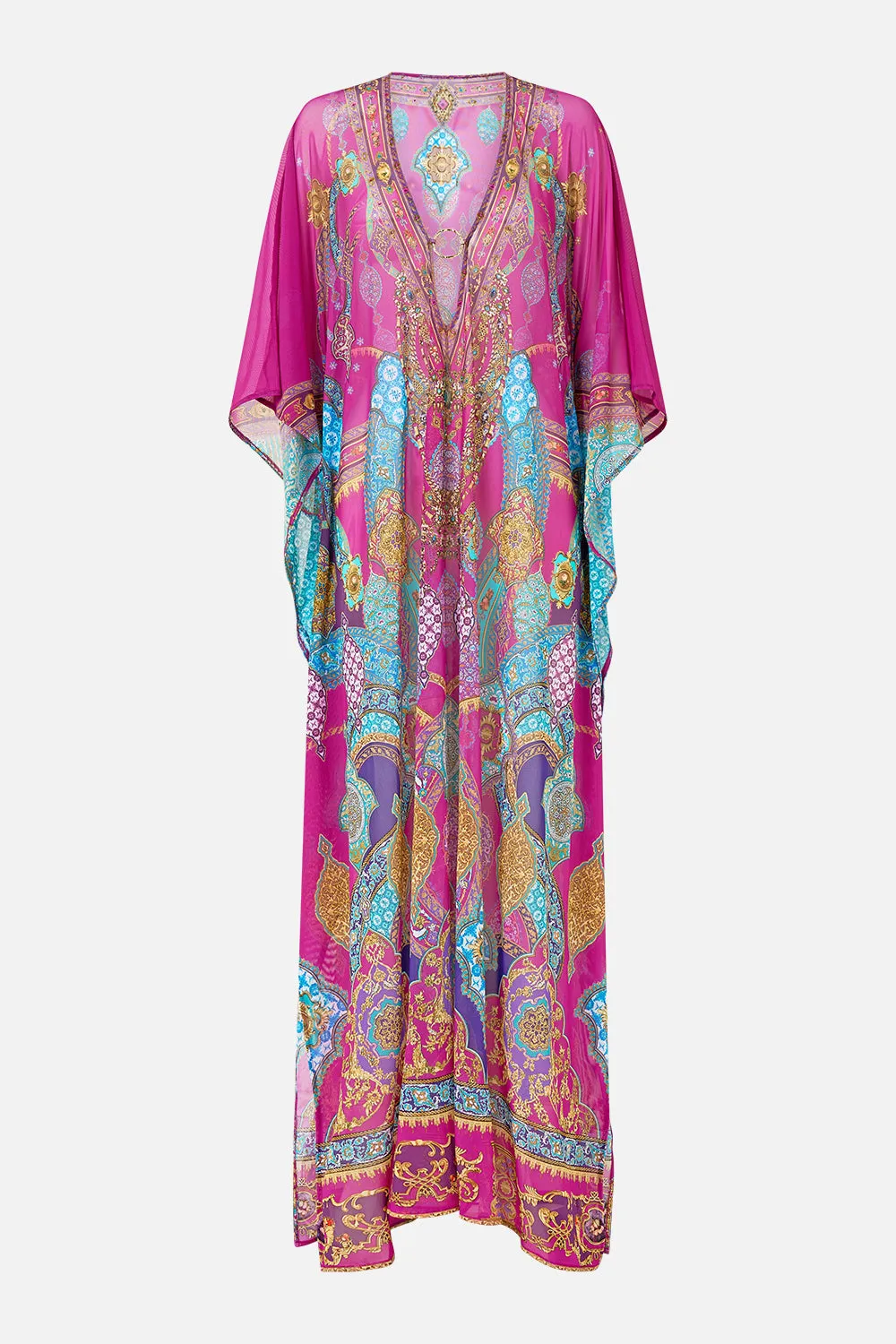 LONG V NECK KAFTAN WITH RING FRONT TRIM CONCUBINES, SULTANS & COURTIERS sold by Camilla product image thumbnail 3