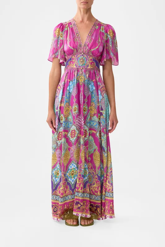 SHAPED WAISTBAND DRESS WITH FLUTTER SLEEVES CONCUBINES, SULTANS & COURTIERS sold by Camilla