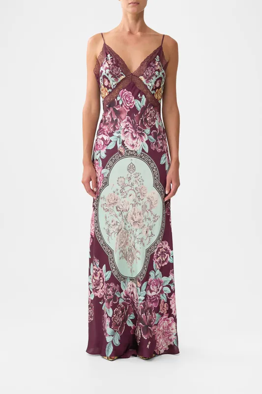 V-NECK LONG BIAS SLIP DRESS WITH TRAIN IF THESE TILES COULD TALK sold by Camilla