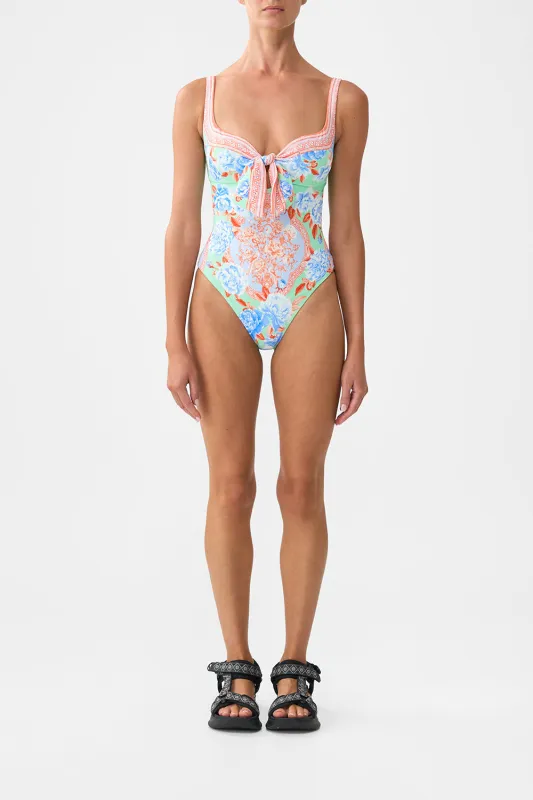 SWEETHEART NECK ONE PIECE WITH TIE FRONT TOPKAPI POP sold by Camilla