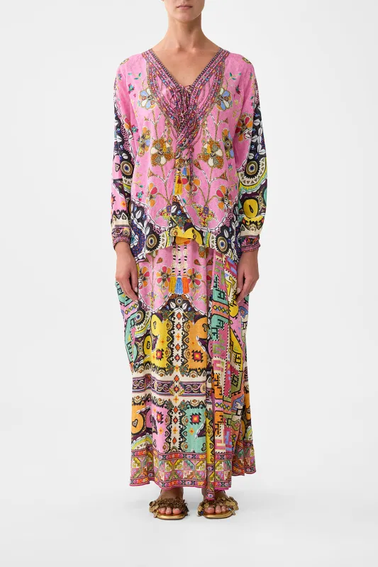 LACE UP BLOUSE PATCHWORK PANORAMA sold by Camilla