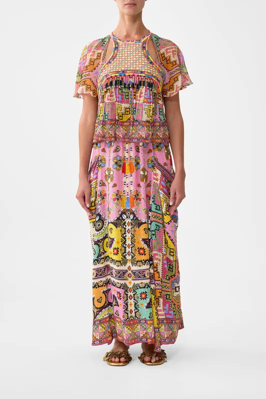 CUT-OUT HARNESS TOP PATCHWORK PANORAMA sold by Camilla