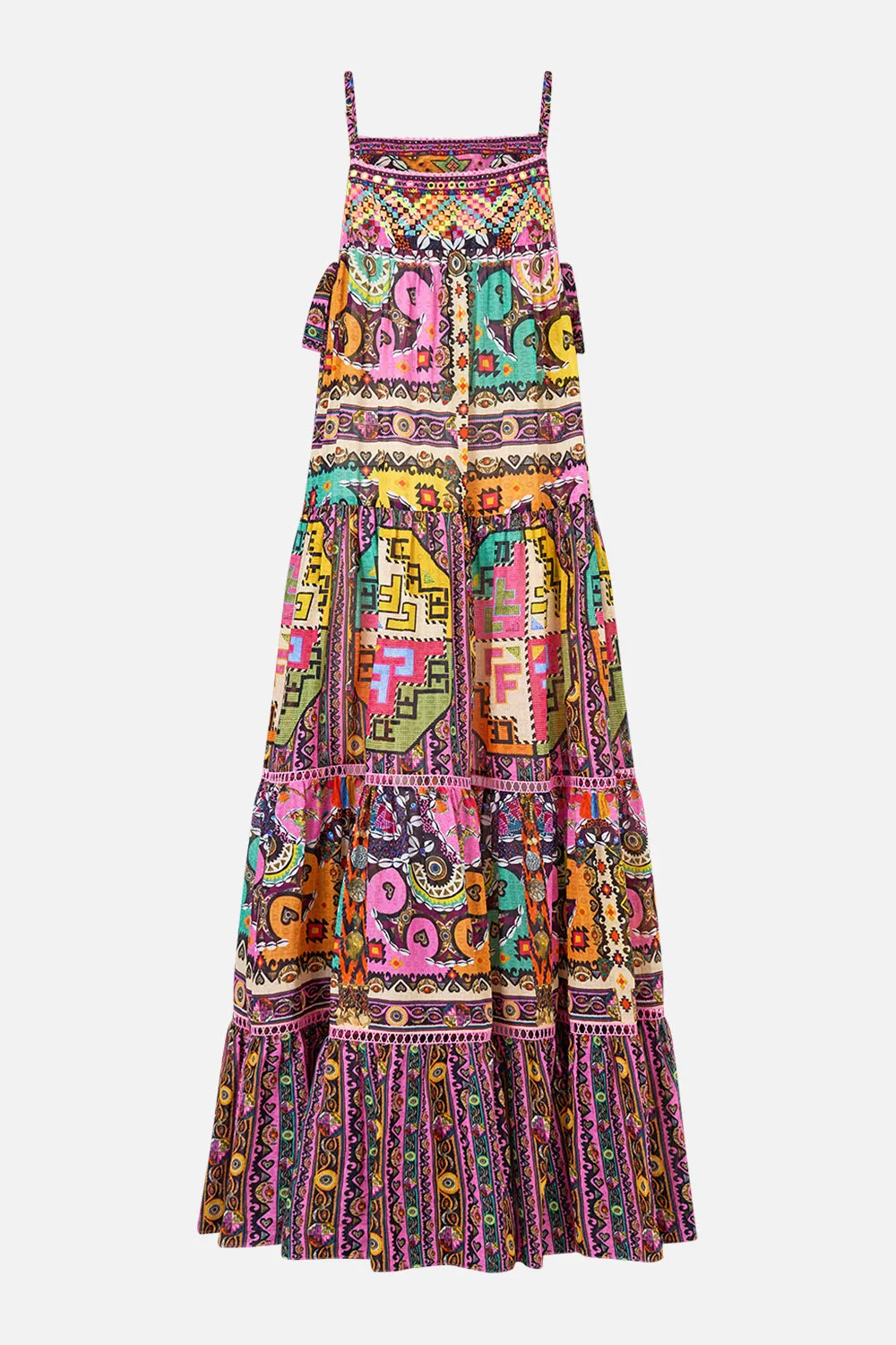 LONG TIERED DRESS WITH BOW TIES PATCHWORK PANORAMA sold by Camilla product image thumbnail 2