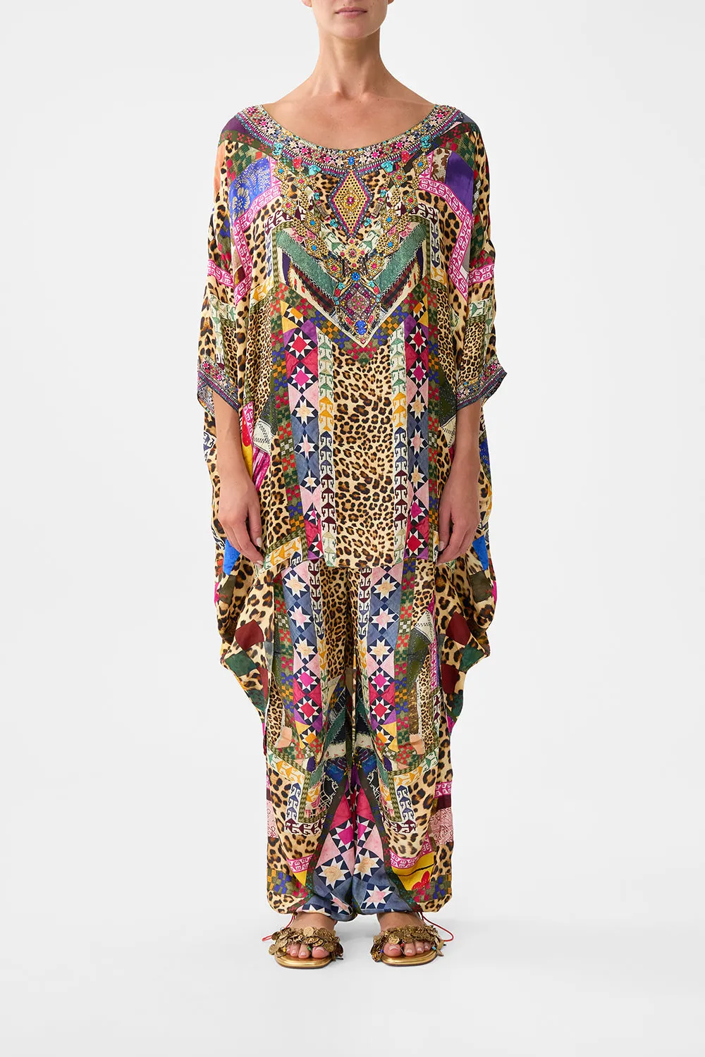 SCOOP BACK HEM DRESS EMBROIDERED EVER AFTER sold by Camilla