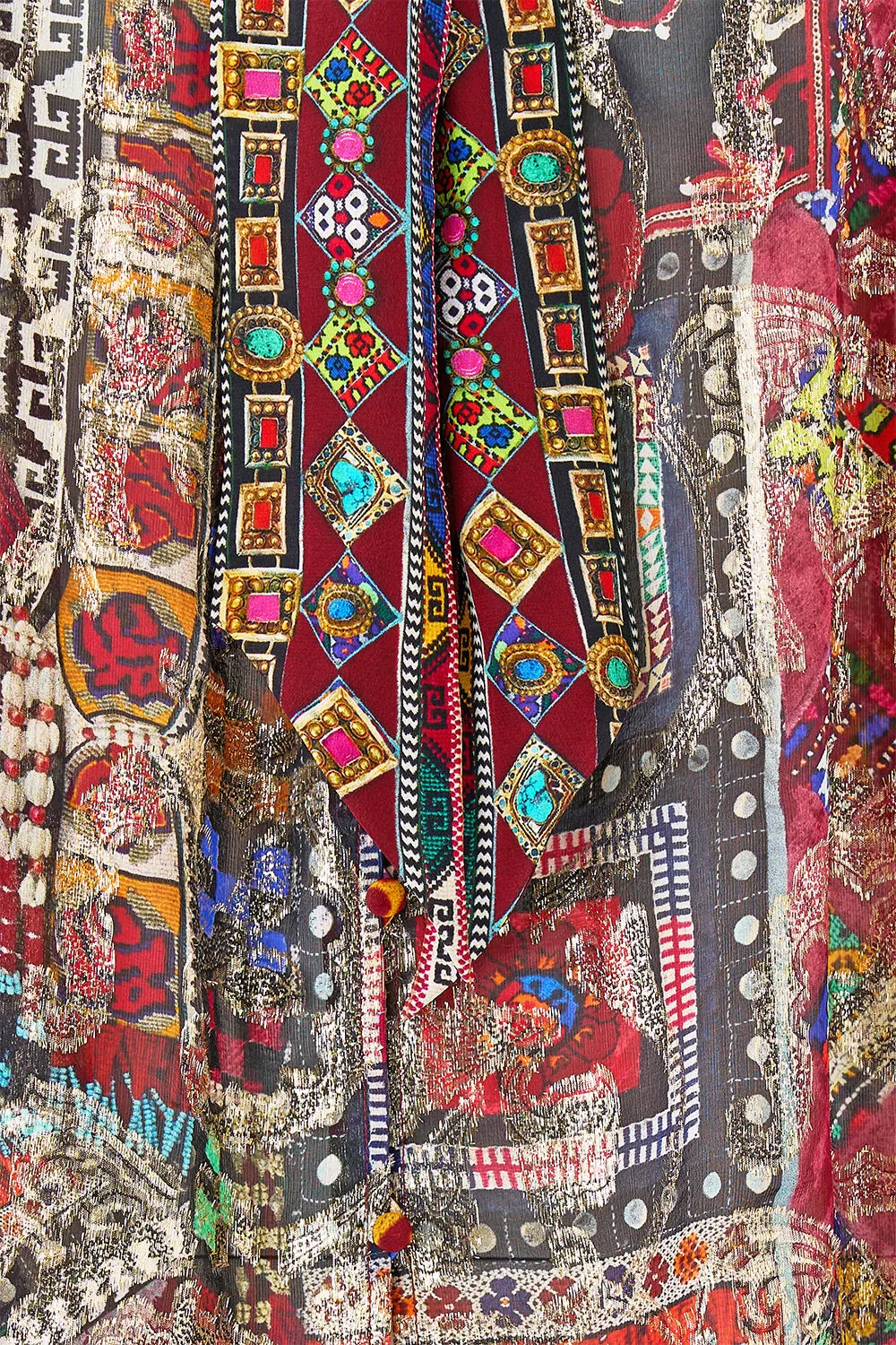 DETACHABLE PUSSY BOW RAGLAN BLOUSE PATCHWORK ALCHEMY sold by Camilla product image thumbnail 3