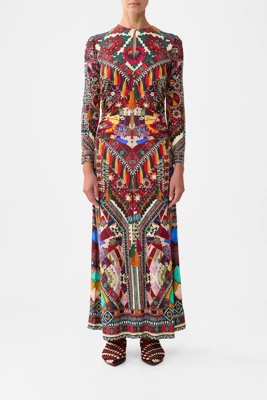 GATHERED JERSEY LONG DRESS PATCHWORK ALCHEMY sold by Camilla