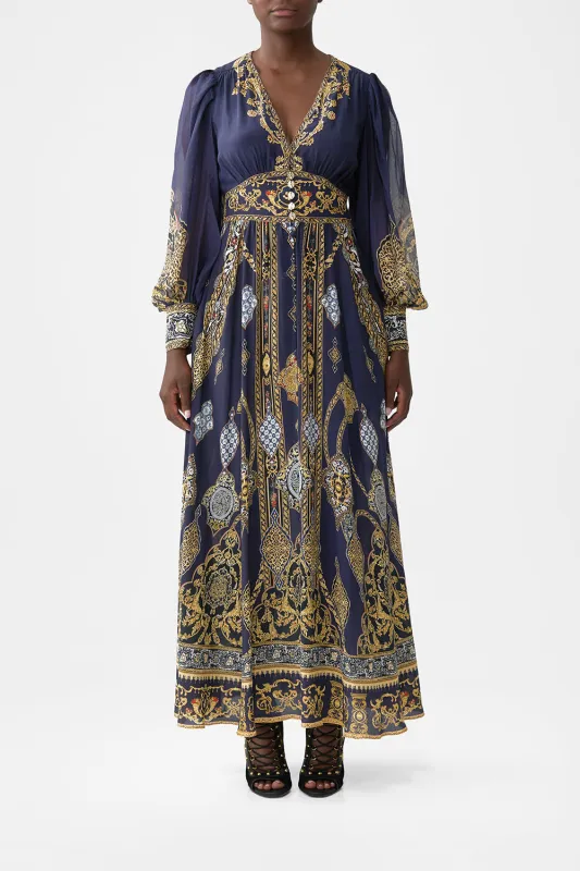 SHAPED WAISTBAND DRESS WITH GATHERED SLEEVES THE IMPERIAL GATE sold by Camilla