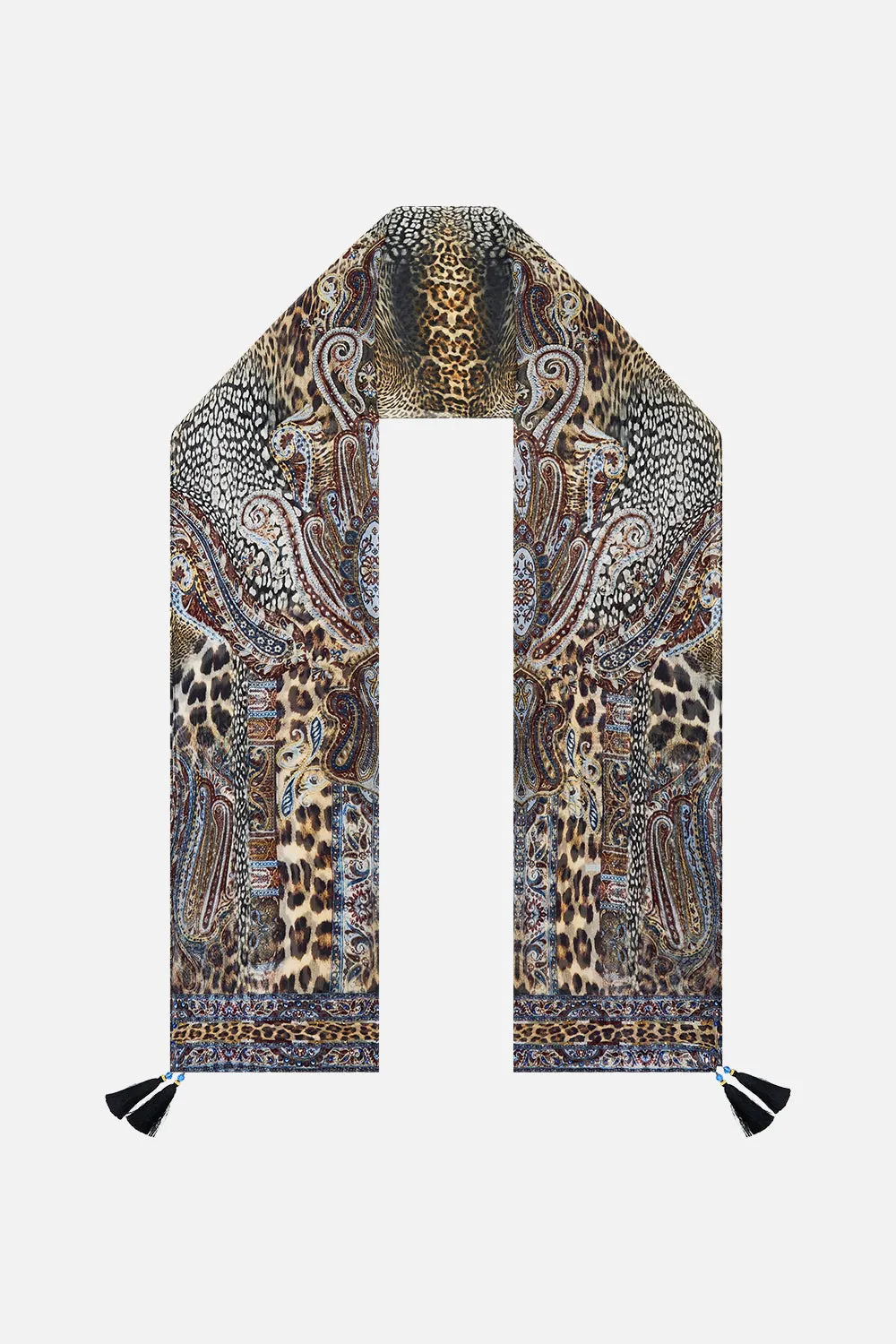 LONG SILK CRINKLE CHIFFON SCARF ISTANBUL ANIMALIA sold by Camilla