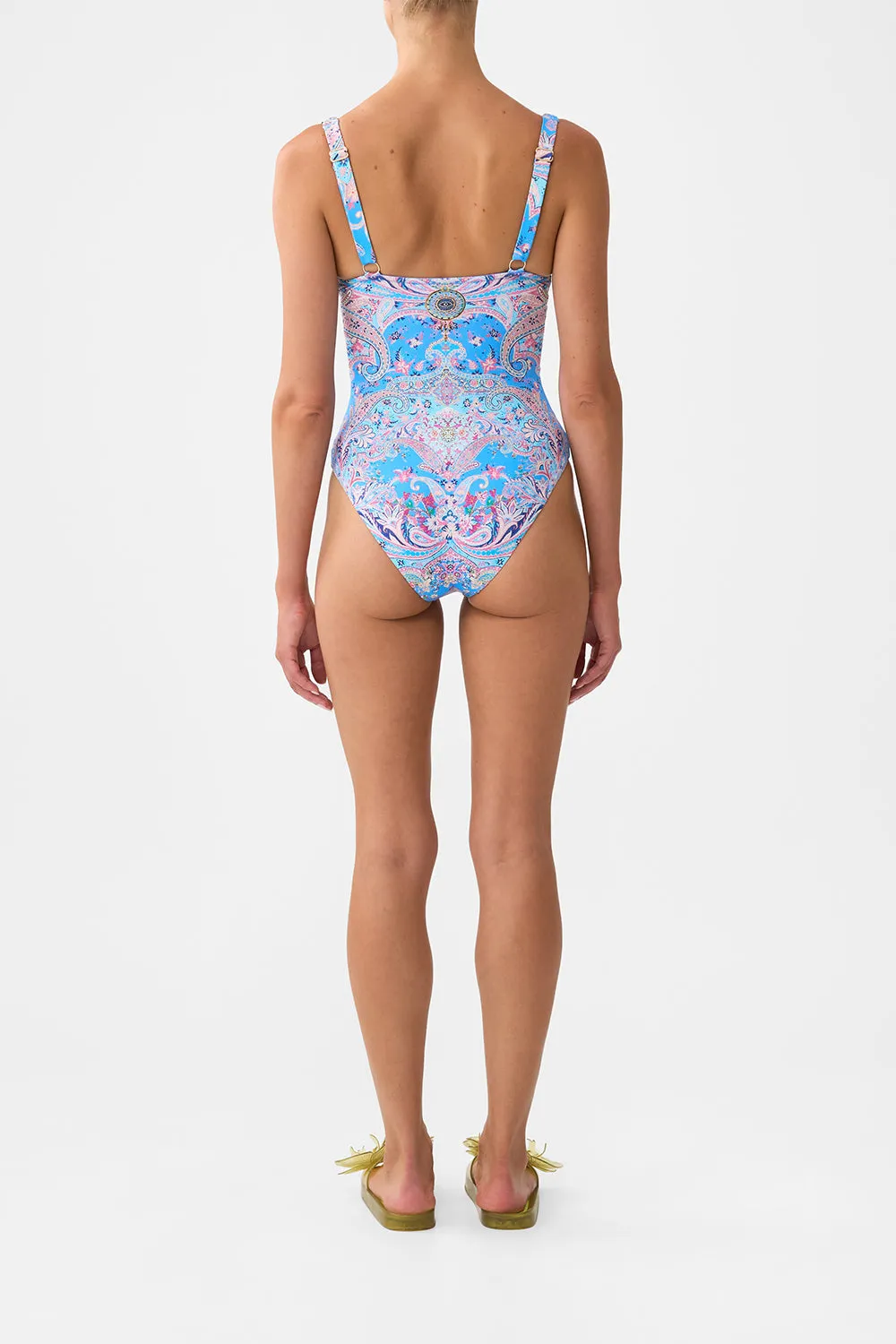 LACE UP UNDERWIRE SQUARE NECK ONE PIECE FOOTSTEPS IN FOLKLORE sold by Camilla product image thumbnail 2