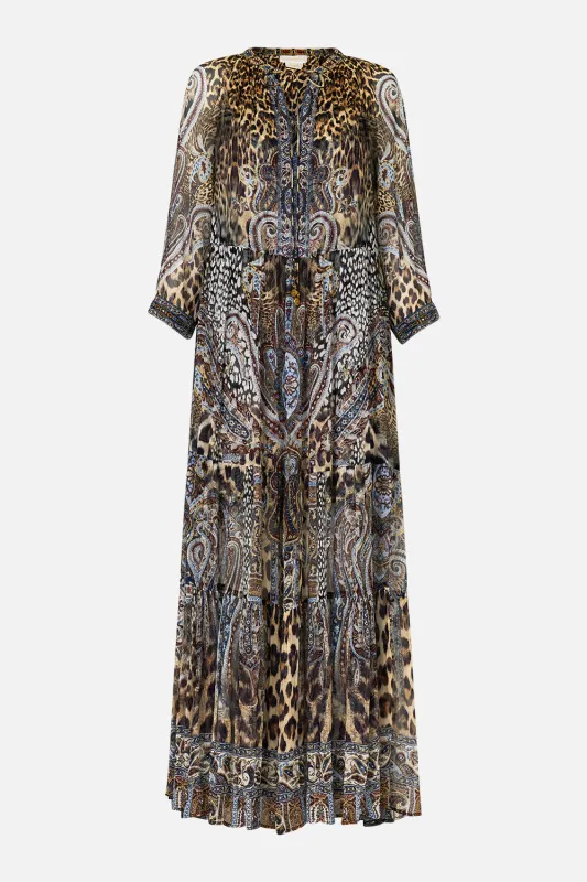 LONG GATHERED PANEL DRESS ISTANBUL ANIMALIA sold by Camilla