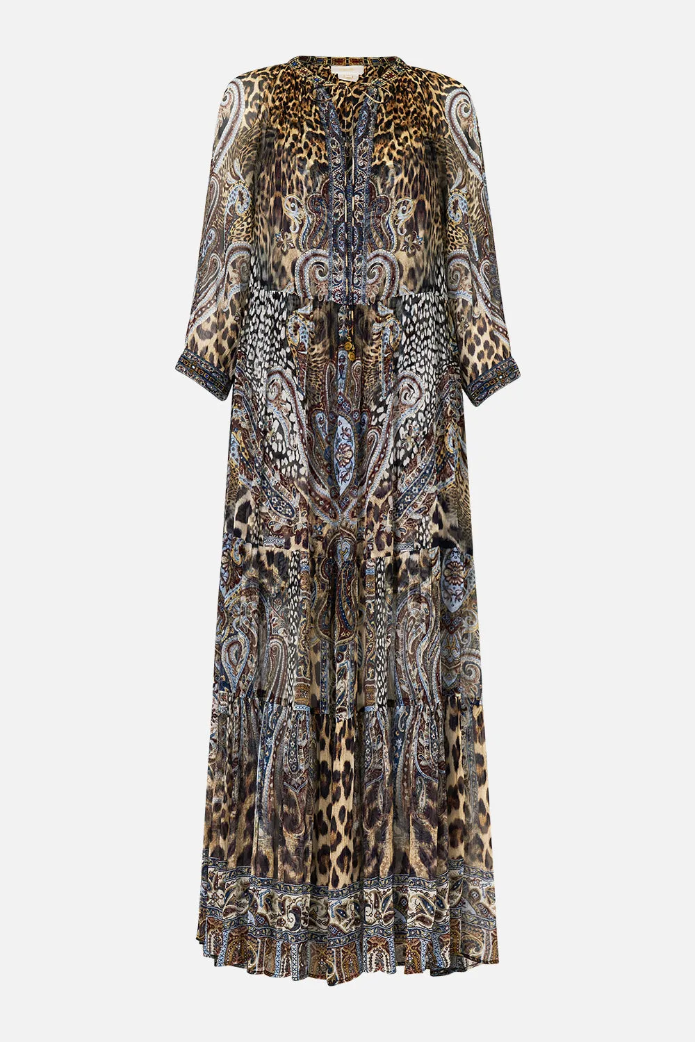 LONG GATHERED PANEL DRESS ISTANBUL ANIMALIA sold by Camilla