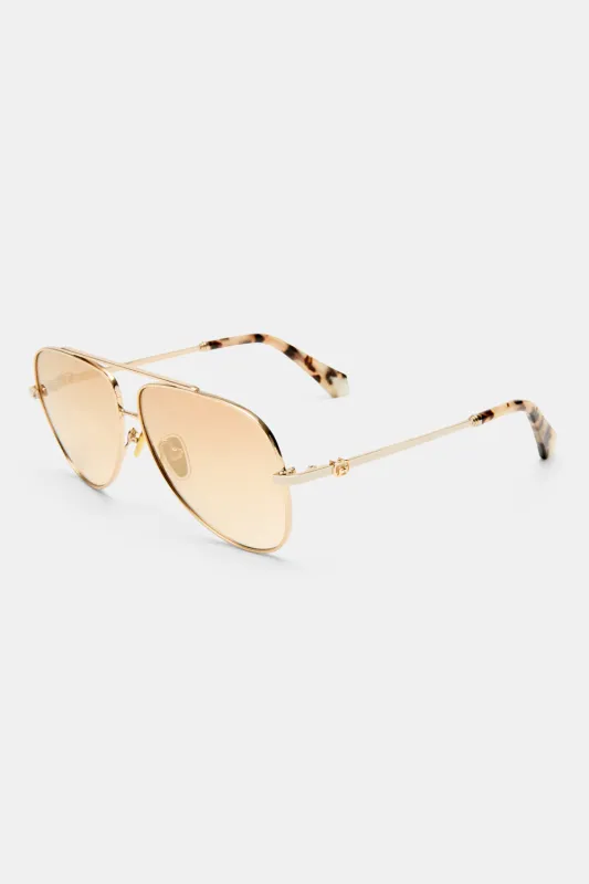 THE VOYAGE SUNGLASSES GOLD / NATURAL TORT made by Camilla