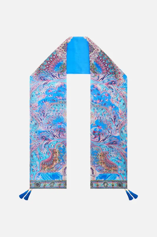 LONG SILK CRINKLE CHIFFON SCARF FOOTSTEPS IN FOLKLORE sold by Camilla