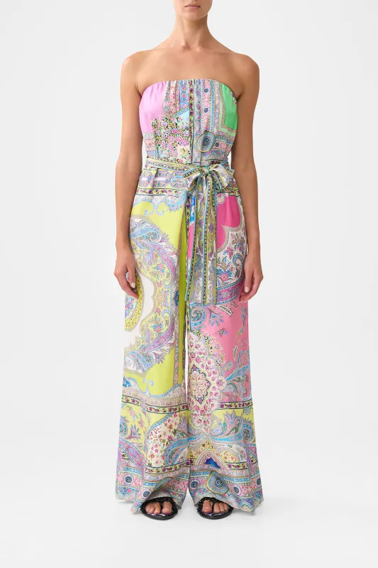 TIE WAIST STRAPLESS JUMPSUIT MAGIC CARPET RIDE sold by Camilla